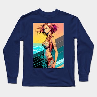 surf vibes, surfer girl, beach party, v6 Long Sleeve T-Shirt